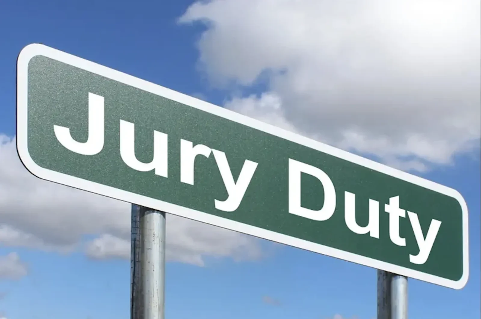 jury duty road sign
