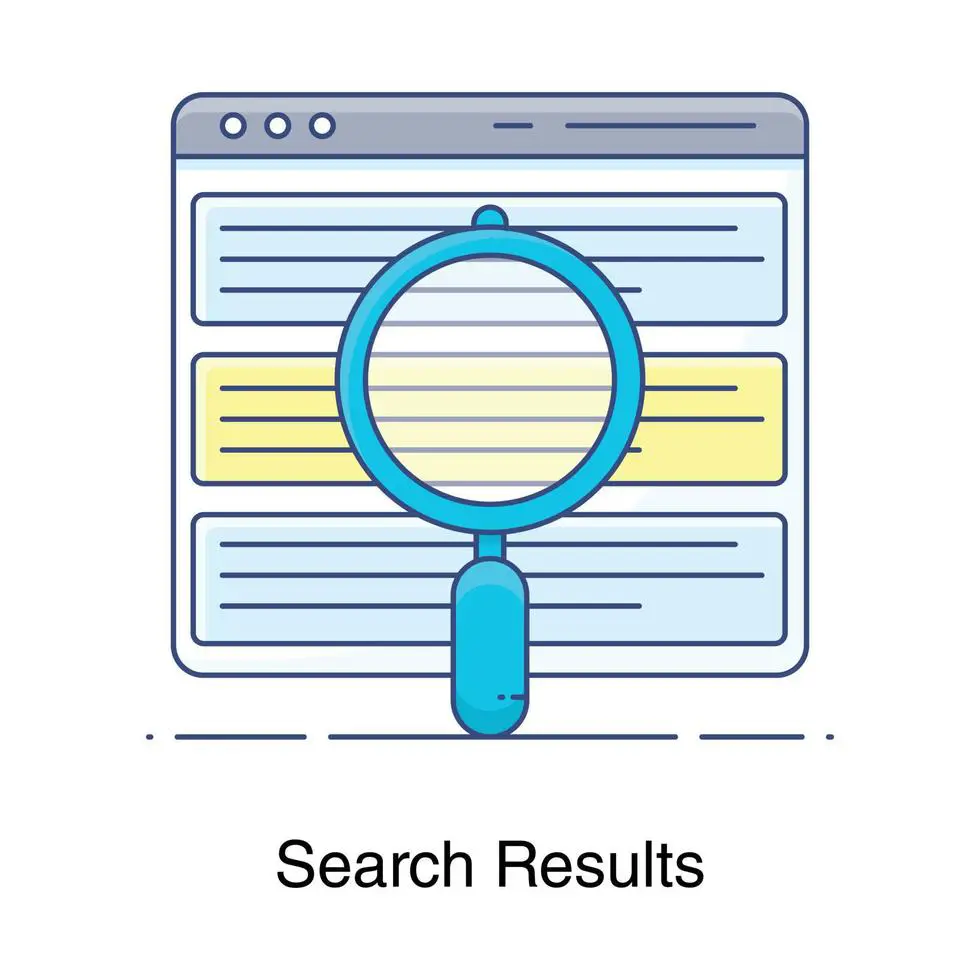 search results icon with magnifying glass